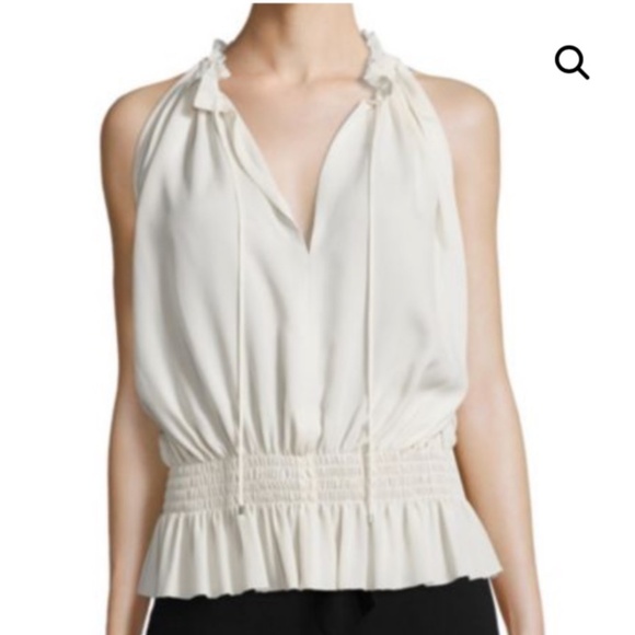 Theory Dezzie Sleeveless Ivory Silk Blouse Size Small - Picture 1 of 7